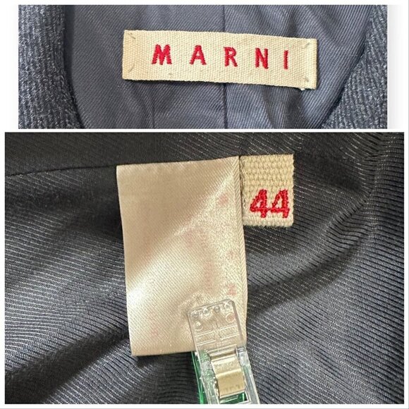 Marni Gray Wool Double Breasted Coat, Size 44 Italy/M‎ - Picture 3 of 16